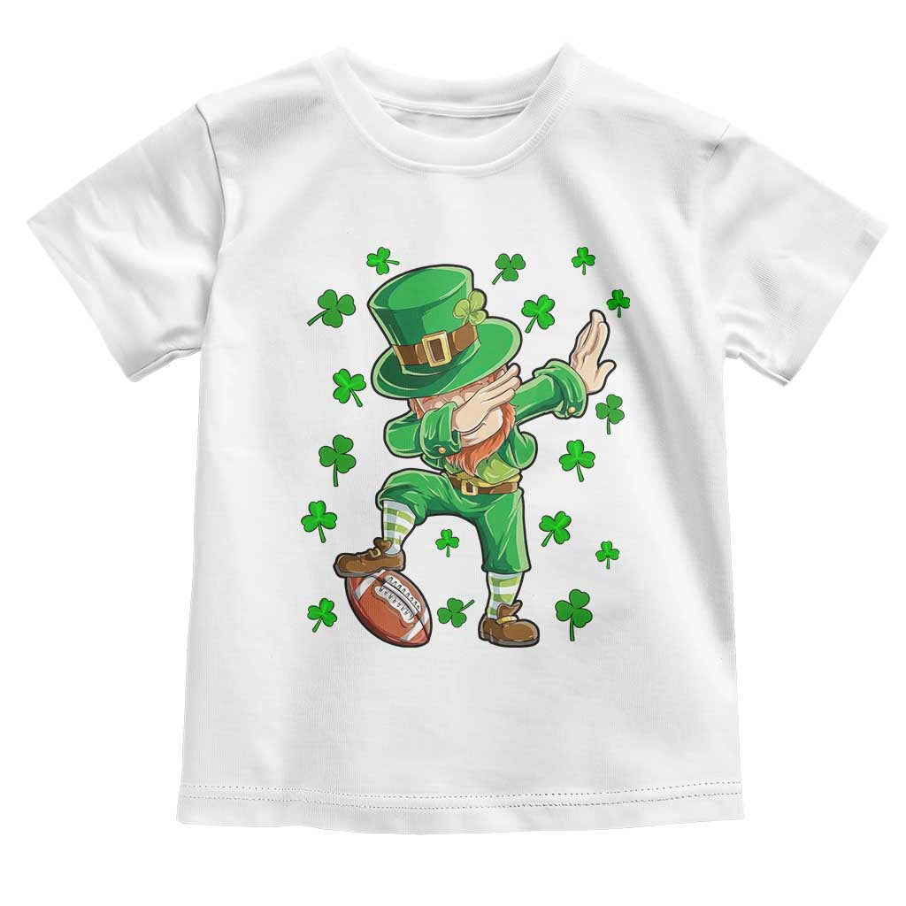Dabbing Leprechaun Football St Patricks Day Boys Men Sports T-Shirt Toddler T Shirt TS12 White Print Your Wear