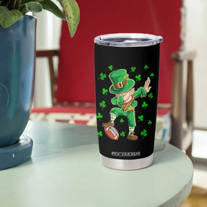 Dabbing Leprechaun Football St Patricks Day Boys Men Sports T-Shirt Tumbler Cup TS12 Print Your Wear