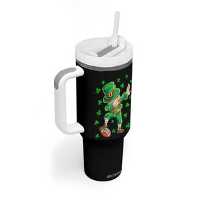 Dabbing Leprechaun Football St Patricks Day Boys Men Sports T-Shirt Tumbler With Handle TS12 Print Your Wear