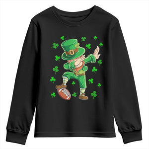 Dabbing Leprechaun Football St Patricks Day Boys Men Sports T-Shirt Youth Sweatshirt TS12 Black Print Your Wear