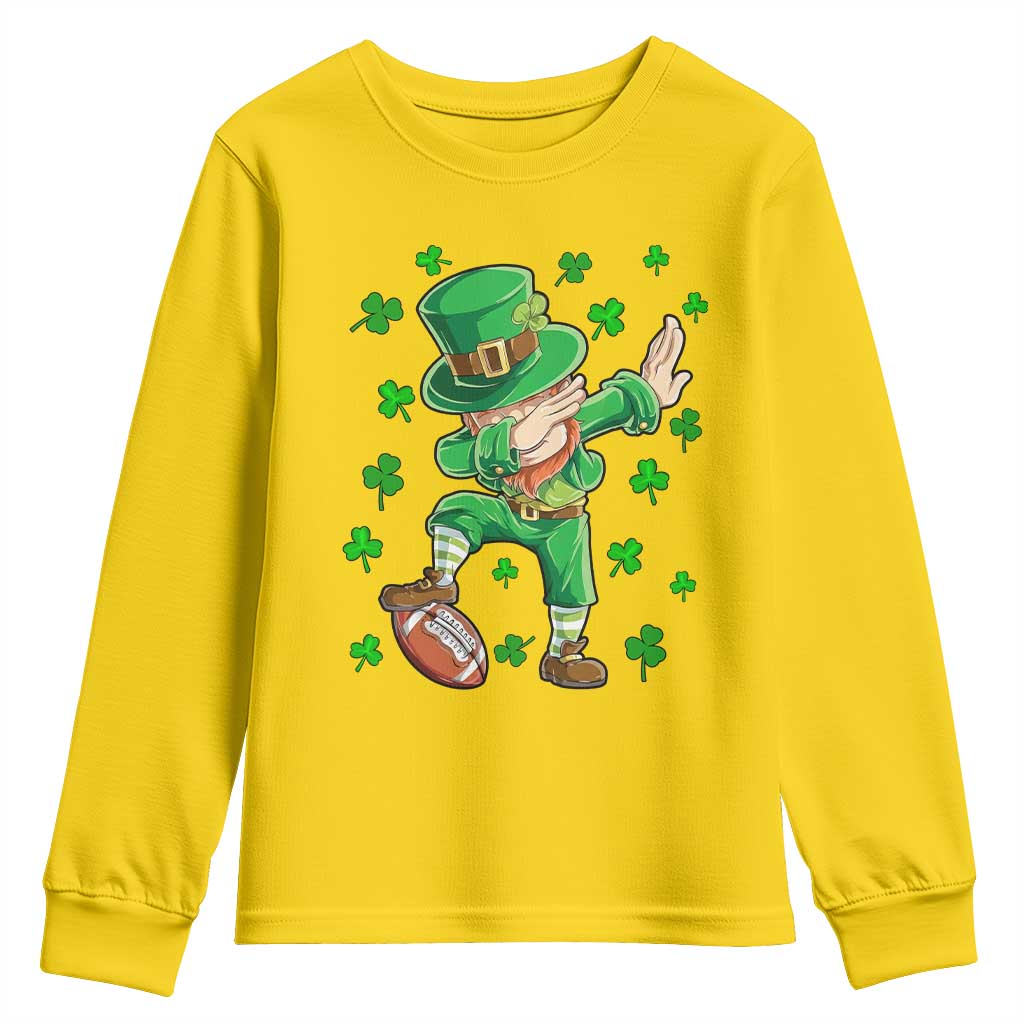Dabbing Leprechaun Football St Patricks Day Boys Men Sports T-Shirt Youth Sweatshirt TS12 Daisy Print Your Wear