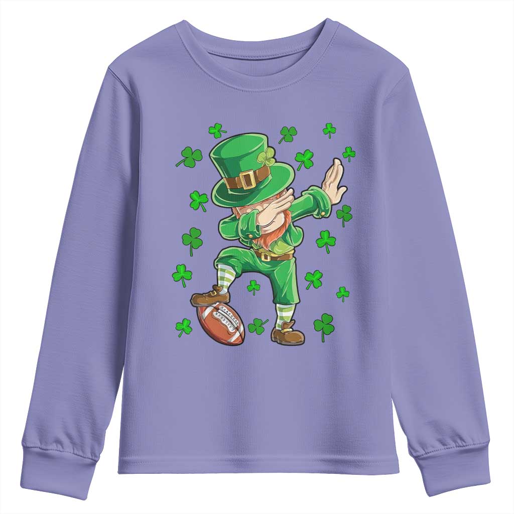 Dabbing Leprechaun Football St Patricks Day Boys Men Sports T-Shirt Youth Sweatshirt TS12 Violet Print Your Wear