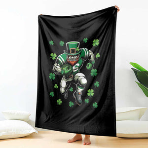 Leprechaun Football Dabbing Pose Throw Blanket Lucky Irish Gift TS12 Print Your Wear