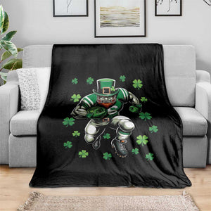 Leprechaun Football Dabbing Pose Throw Blanket Lucky Irish Gift TS12 Print Your Wear