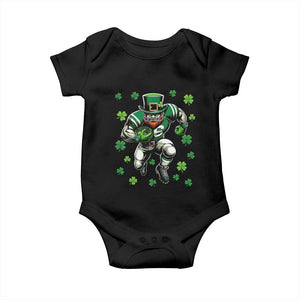 Leprechaun Football Dabbing Pose Baby Onesie Lucky Irish Gift TS12 Black Print Your Wear