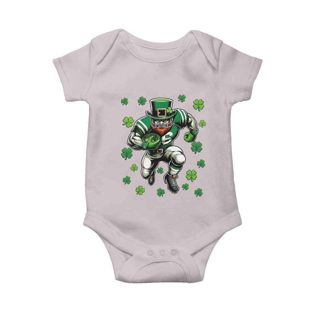 Leprechaun Football Dabbing Pose Baby Onesie Lucky Irish Gift TS12 Ice Gray Print Your Wear