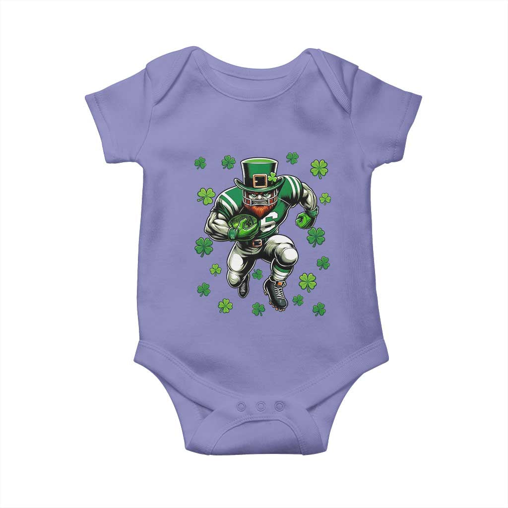 Leprechaun Football Dabbing Pose Baby Onesie Lucky Irish Gift TS12 Violet Print Your Wear