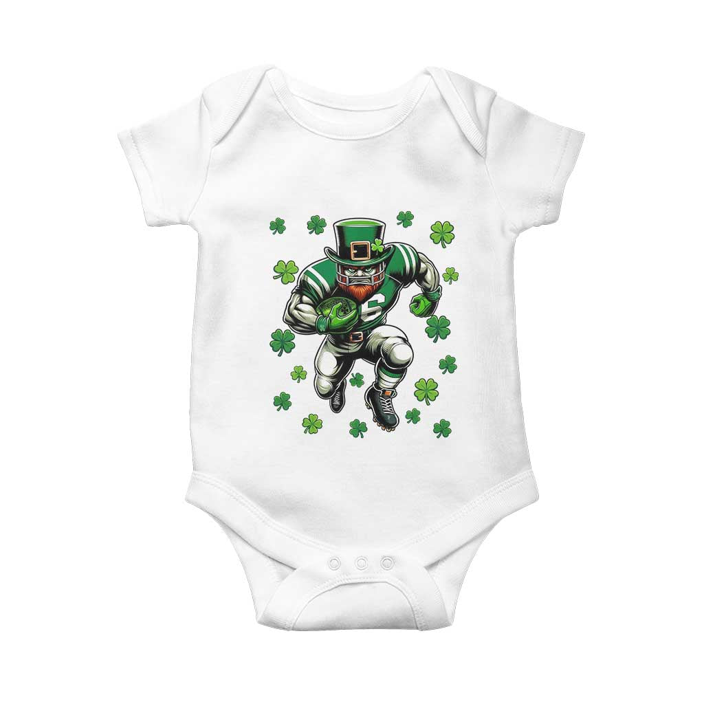 Leprechaun Football Dabbing Pose Baby Onesie Lucky Irish Gift TS12 White Print Your Wear