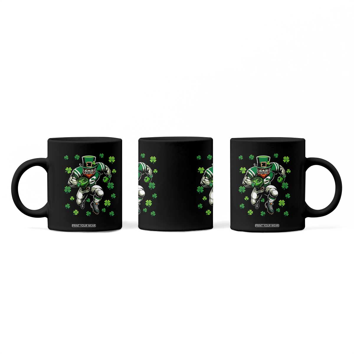 Leprechaun Football Dabbing Pose Coffee Mug Lucky Irish Gift TS12 Print Your Wear