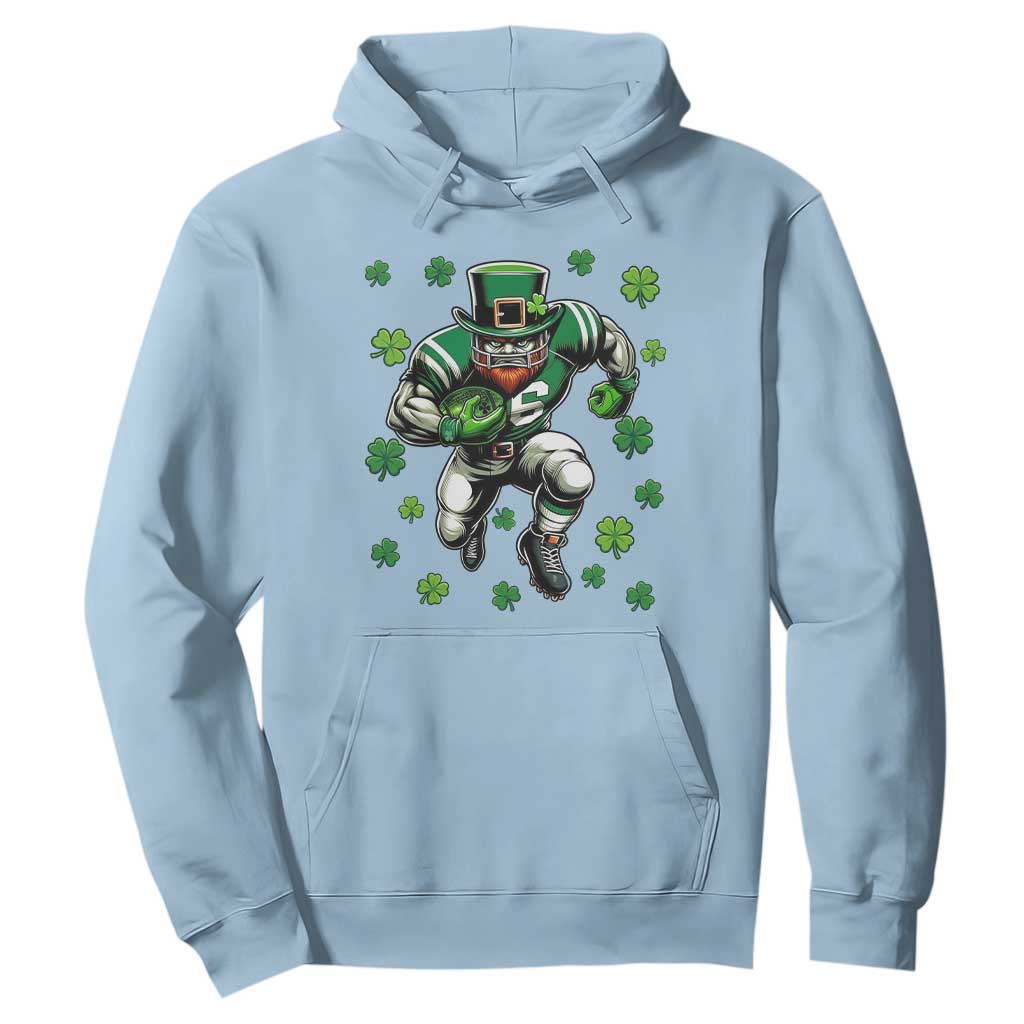 Leprechaun Football Dabbing Pose Hoodie Lucky Irish Gift TS12 Light Blue Print Your Wear