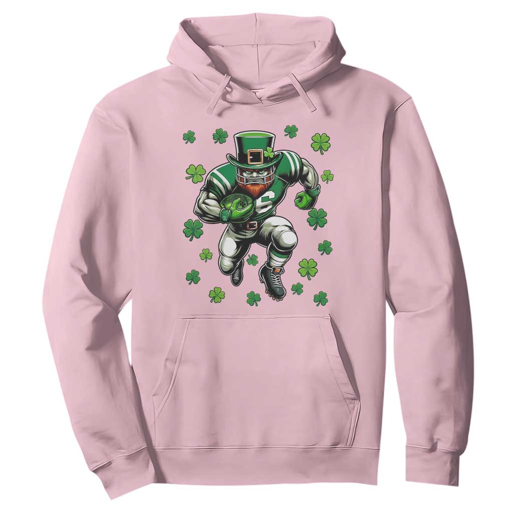Leprechaun Football Dabbing Pose Hoodie Lucky Irish Gift TS12 Light Pink Print Your Wear