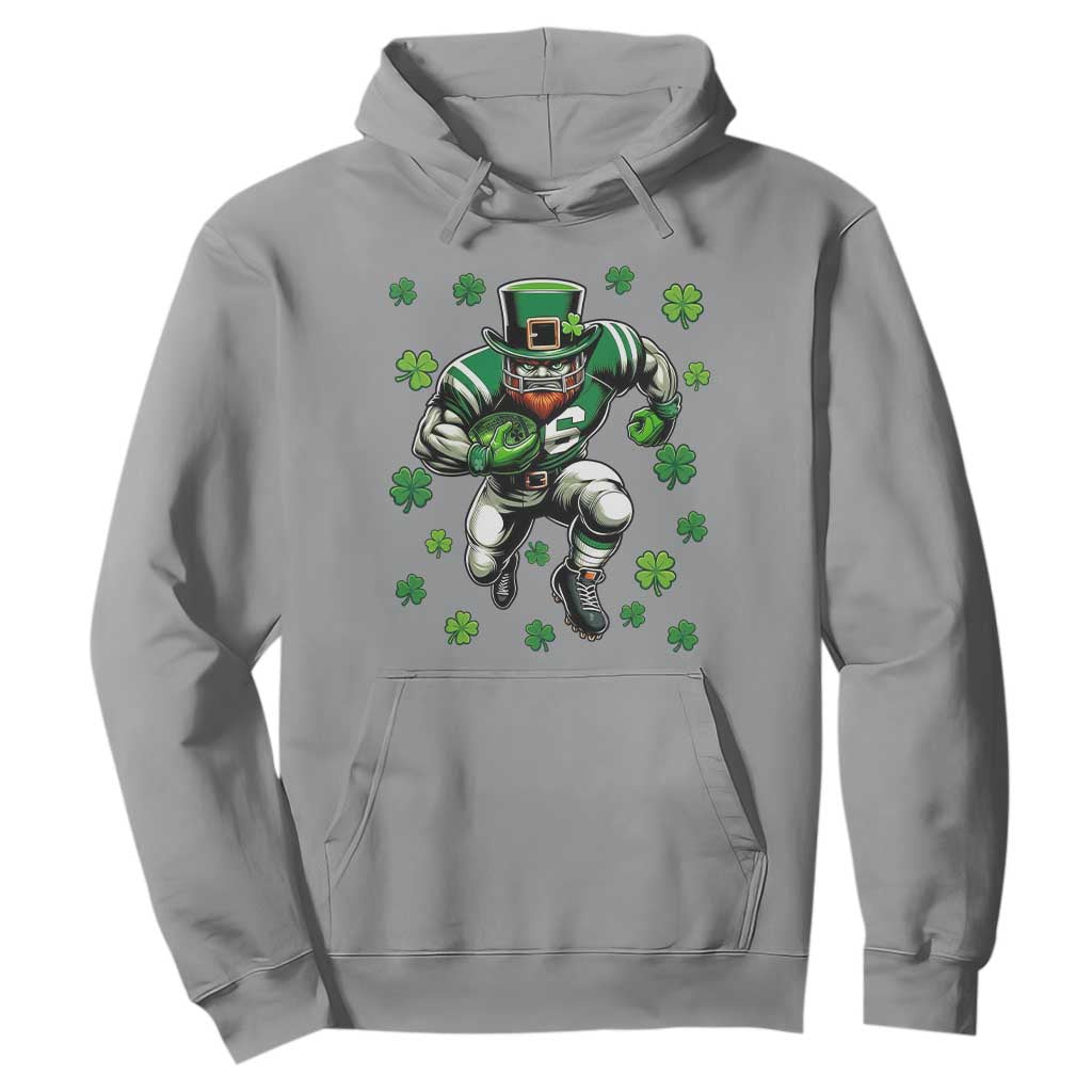 Leprechaun Football Dabbing Pose Hoodie Lucky Irish Gift TS12 Sport Gray Print Your Wear