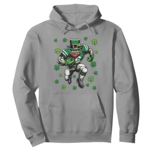 Leprechaun Football Dabbing Pose Hoodie Lucky Irish Gift TS12 Sport Gray Print Your Wear