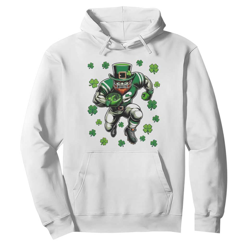 Leprechaun Football Dabbing Pose Hoodie Lucky Irish Gift TS12 White Print Your Wear