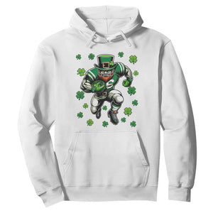 Leprechaun Football Dabbing Pose Hoodie Lucky Irish Gift TS12 White Print Your Wear