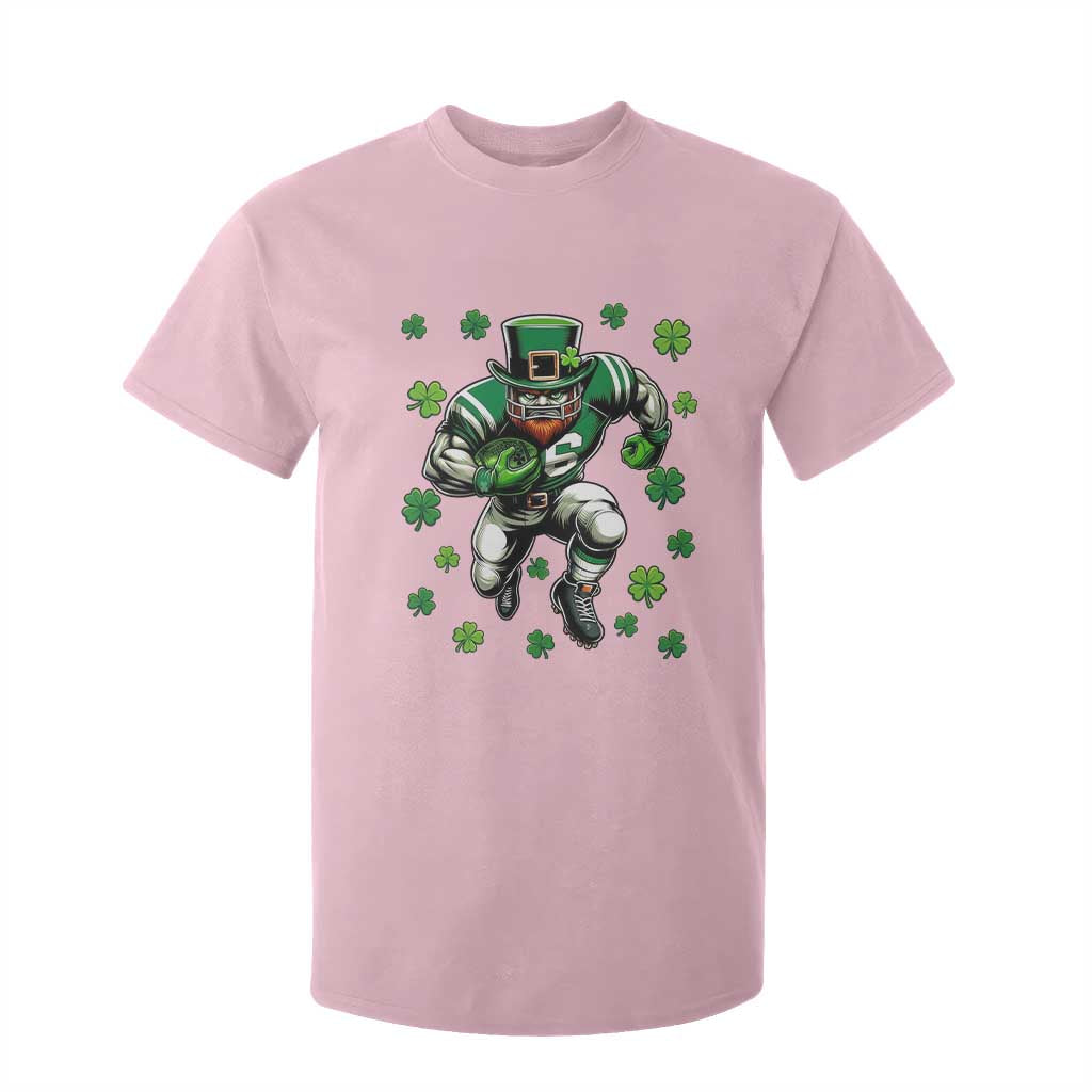 Leprechaun Football Dabbing Pose T Shirt For Kid Lucky Irish Gift TS12 Light Pink Print Your Wear