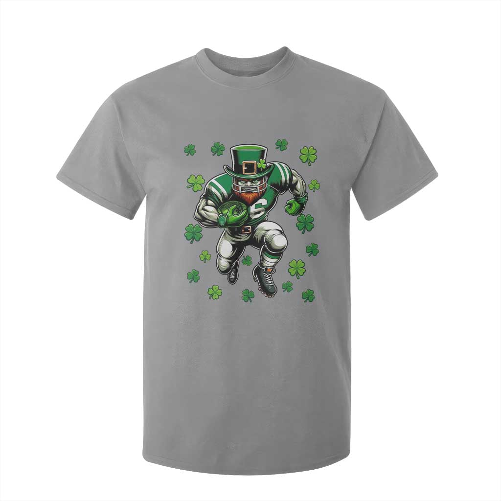 Leprechaun Football Dabbing Pose T Shirt For Kid Lucky Irish Gift TS12 Sport Gray Print Your Wear