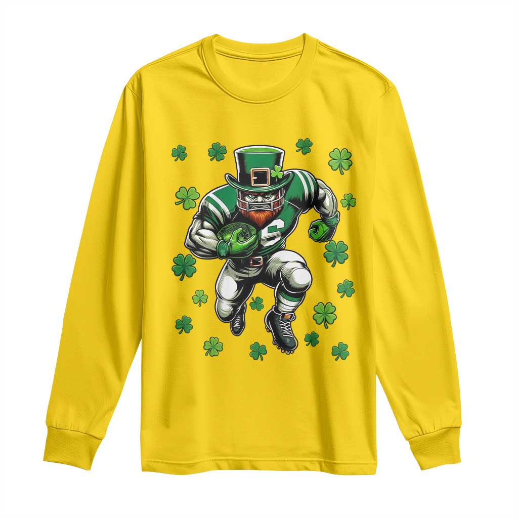 Leprechaun Football Dabbing Pose Long Sleeve Shirt Lucky Irish Gift TS12 Daisy Print Your Wear