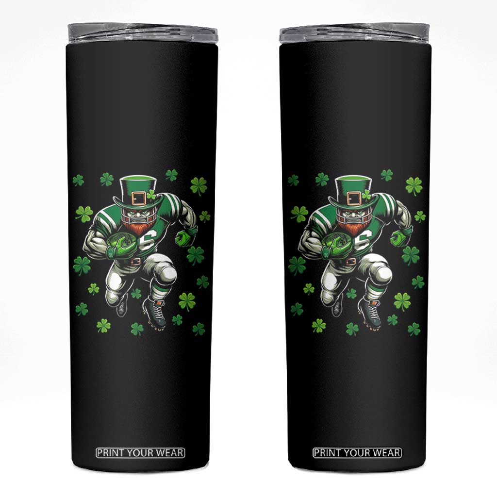 Leprechaun Football Dabbing Pose Skinny Tumbler Lucky Irish Gift TS12 Black Print Your Wear