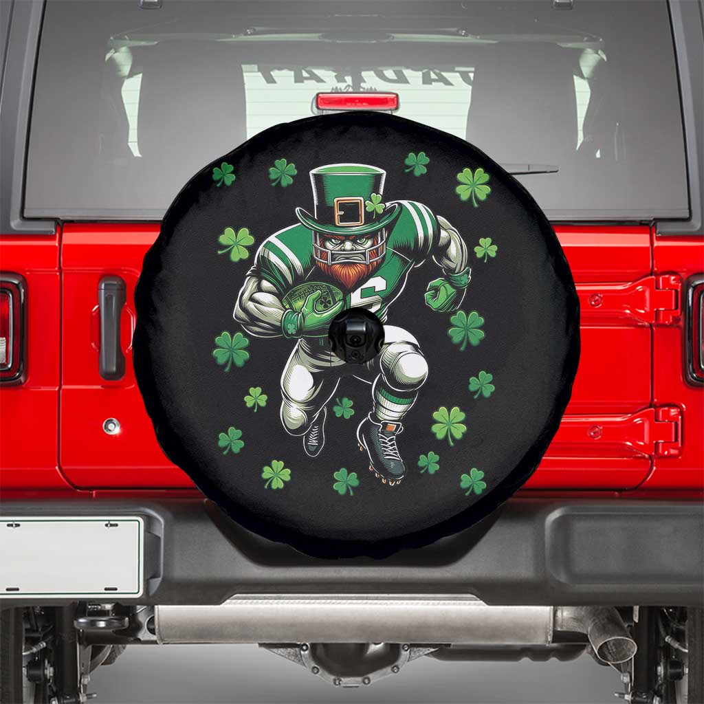 Leprechaun Football Dabbing Pose Spare Tire Cover Lucky Irish Gift TS12 Black Print Your Wear