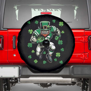 Leprechaun Football Dabbing Pose Spare Tire Cover Lucky Irish Gift TS12 Black Print Your Wear