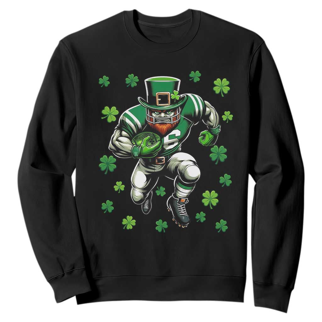 Leprechaun Football Dabbing Pose Sweatshirt Lucky Irish Gift TS12 Black Print Your Wear
