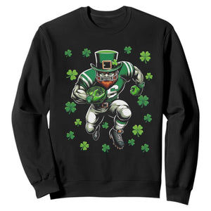 Leprechaun Football Dabbing Pose Sweatshirt Lucky Irish Gift TS12 Black Print Your Wear
