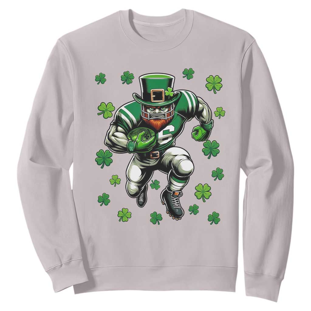 Leprechaun Football Dabbing Pose Sweatshirt Lucky Irish Gift TS12 Ice Gray Print Your Wear