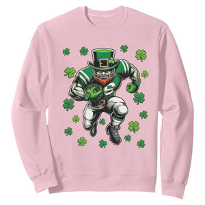 Leprechaun Football Dabbing Pose Sweatshirt Lucky Irish Gift TS12 Light Pink Print Your Wear