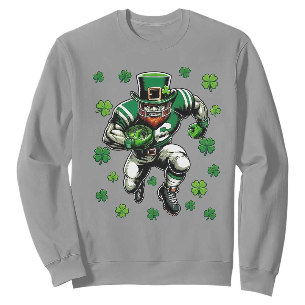 Leprechaun Football Dabbing Pose Sweatshirt Lucky Irish Gift TS12 Sport Gray Print Your Wear