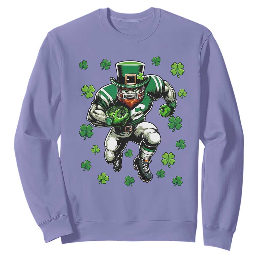 Leprechaun Football Dabbing Pose Sweatshirt Lucky Irish Gift TS12 Violet Print Your Wear