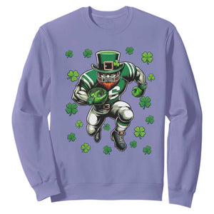 Leprechaun Football Dabbing Pose Sweatshirt Lucky Irish Gift TS12 Violet Print Your Wear