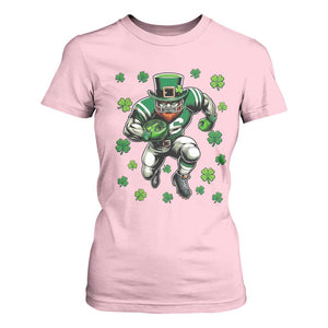 Leprechaun Football Dabbing Pose T Shirt For Women Lucky Irish Gift TS12 Light Pink Print Your Wear