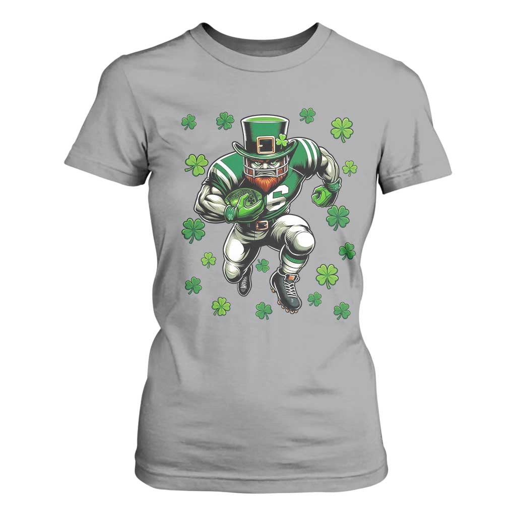 Leprechaun Football Dabbing Pose T Shirt For Women Lucky Irish Gift TS12 Sport Gray Print Your Wear