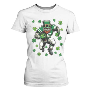 Leprechaun Football Dabbing Pose T Shirt For Women Lucky Irish Gift TS12 White Print Your Wear