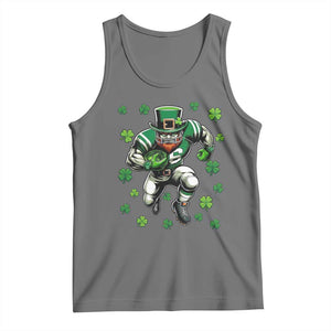 Leprechaun Football Dabbing Pose Tank Top Lucky Irish Gift TS12 Black Heather Print Your Wear