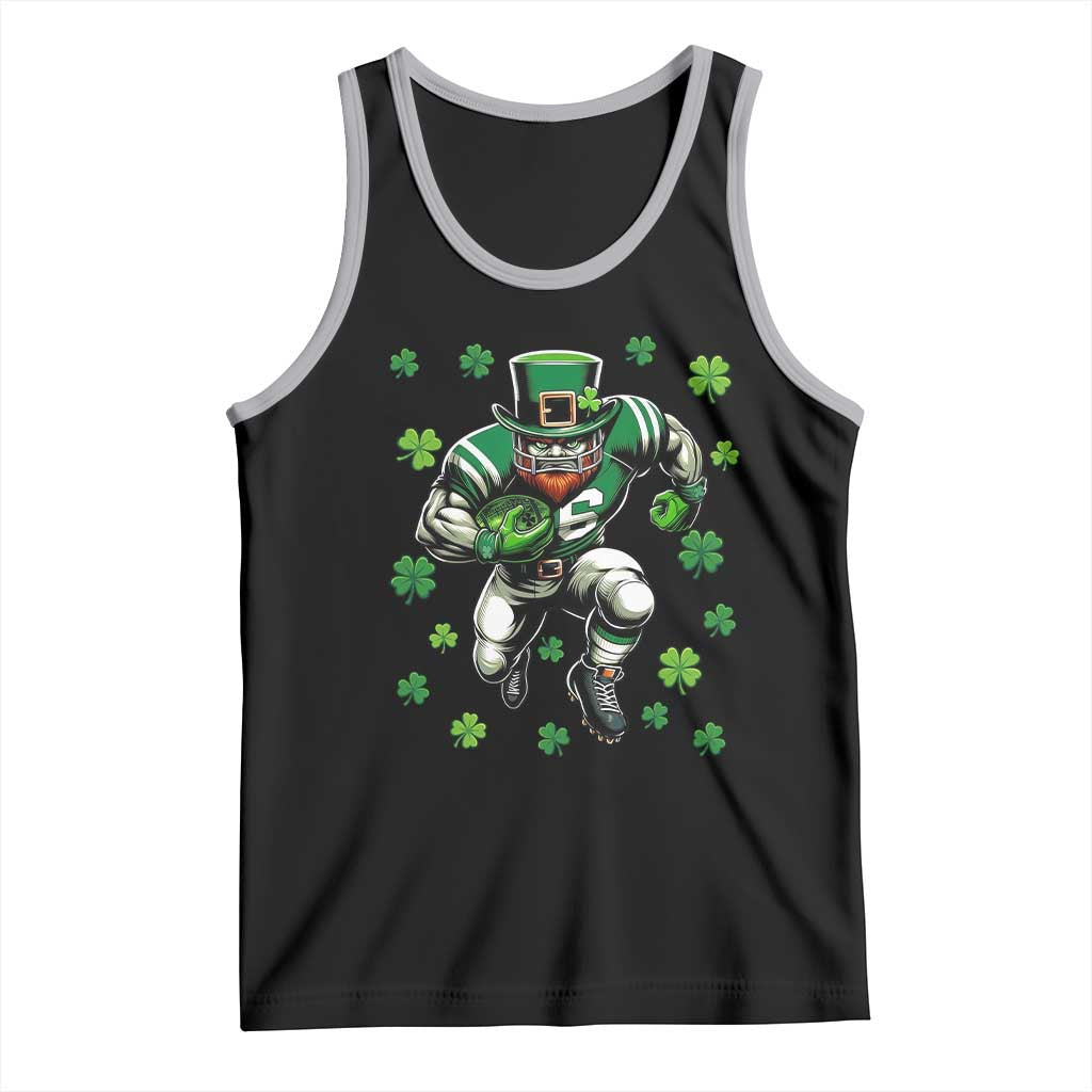 Leprechaun Football Dabbing Pose Tank Top Lucky Irish Gift TS12 Black Athletic Heather Print Your Wear