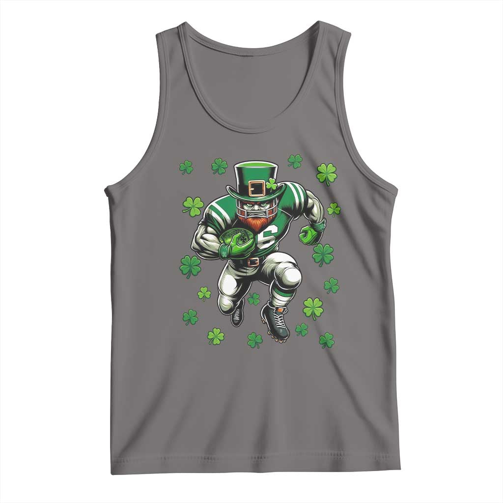 Leprechaun Football Dabbing Pose Tank Top Lucky Irish Gift TS12 Deep Heather Print Your Wear