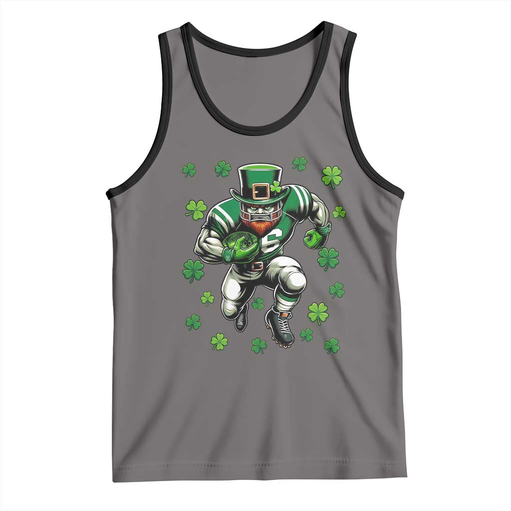 Leprechaun Football Dabbing Pose Tank Top Lucky Irish Gift TS12 Deep Heather Black Print Your Wear