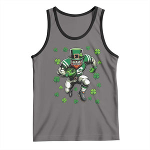 Leprechaun Football Dabbing Pose Tank Top Lucky Irish Gift TS12 Deep Heather Black Print Your Wear