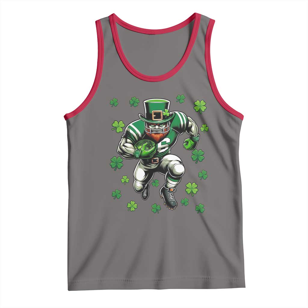 Leprechaun Football Dabbing Pose Tank Top Lucky Irish Gift TS12 Deep Heather Red Print Your Wear