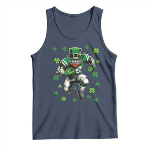 Leprechaun Football Dabbing Pose Tank Top Lucky Irish Gift TS12 Navy Print Your Wear