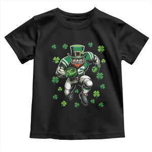 Leprechaun Football Dabbing Pose Toddler T Shirt Lucky Irish Gift TS12 Black Print Your Wear