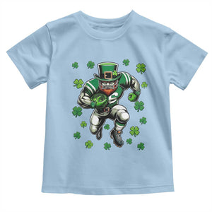 Leprechaun Football Dabbing Pose Toddler T Shirt Lucky Irish Gift TS12 Light Blue Print Your Wear