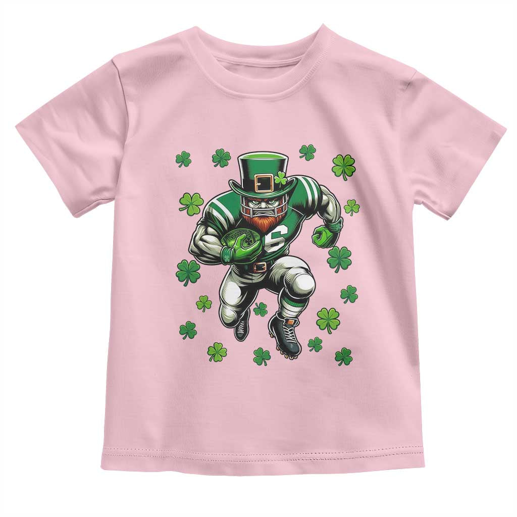 Leprechaun Football Dabbing Pose Toddler T Shirt Lucky Irish Gift TS12 Light Pink Print Your Wear