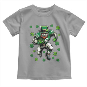 Leprechaun Football Dabbing Pose Toddler T Shirt Lucky Irish Gift TS12 Sport Gray Print Your Wear