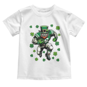 Leprechaun Football Dabbing Pose Toddler T Shirt Lucky Irish Gift TS12 White Print Your Wear