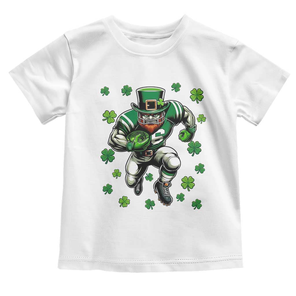 Leprechaun Football Dabbing Pose Toddler T Shirt Lucky Irish Gift TS12 White Print Your Wear