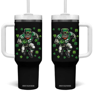 Leprechaun Football Dabbing Pose Tumbler With Handle Lucky Irish Gift TS12 One Size: 40 oz Black Print Your Wear