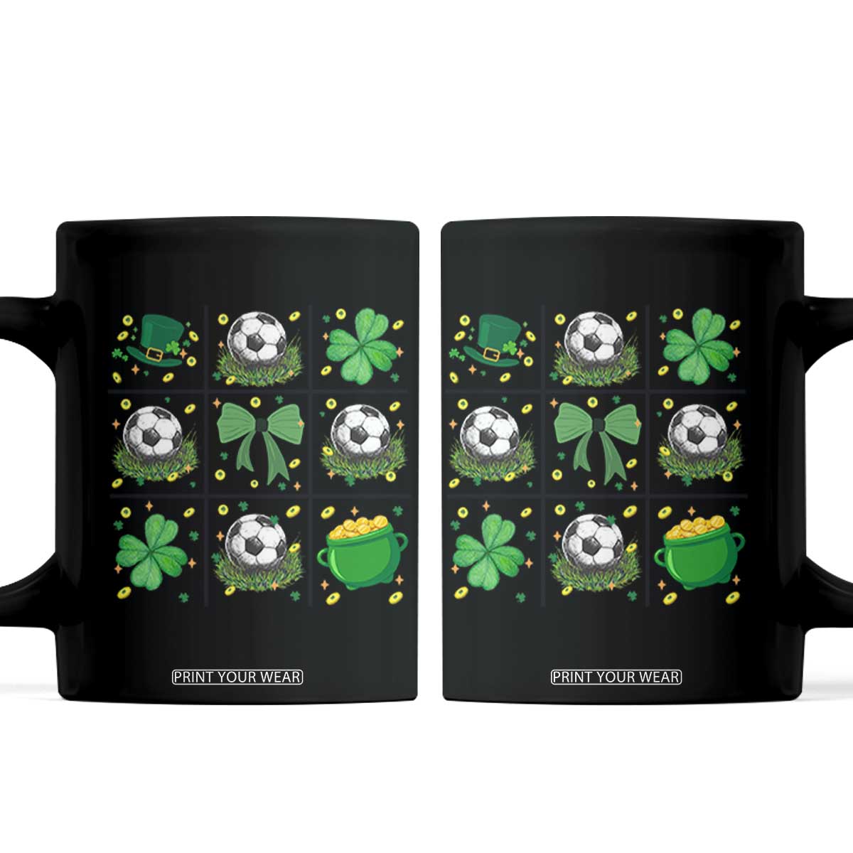St Patricks Day Soccer Coffee Mug Irish Pride Gift TS12 Black Print Your Wear